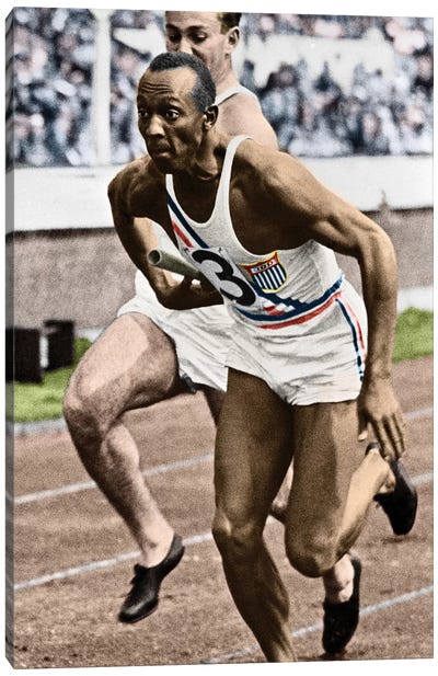 Jesse Owens (1913-1980) Canvas Art Print - Athlete & Coach Art
