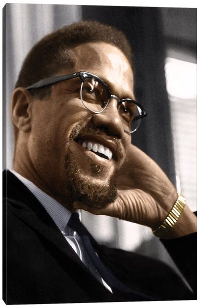 Malcolm X (1925-1965) Canvas Art Print - Human & Civil Rights Art