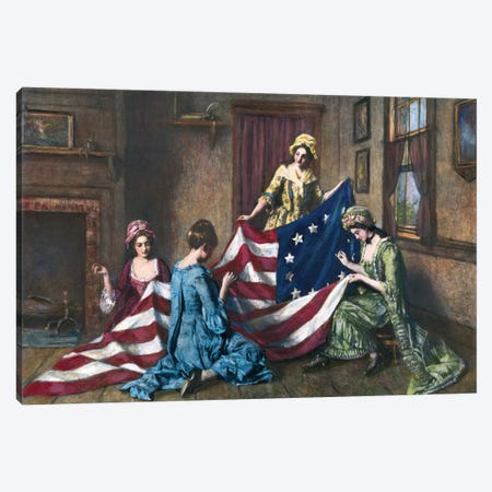 Birth Of The Flag Canvas Print #GER83} by Henry Mosler Canvas Print