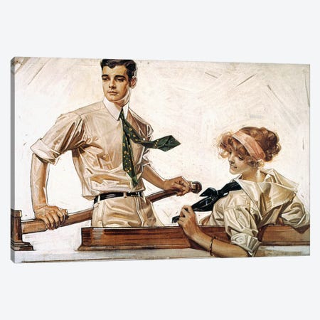 Arrow Shirt Collar Ad Canvas Print #GER86} by J.C. Leyendecker Canvas Wall Art