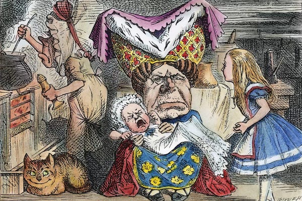 Fictional Characters: The Pig And Pepper, Alice In Wonderland, 1865 by John Tenniel