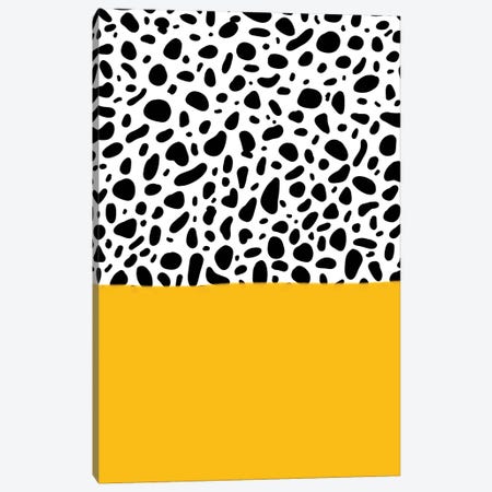 Dalmatian - Yellow Canvas Print #GES131} by Galaxy Eyes Canvas Wall Art
