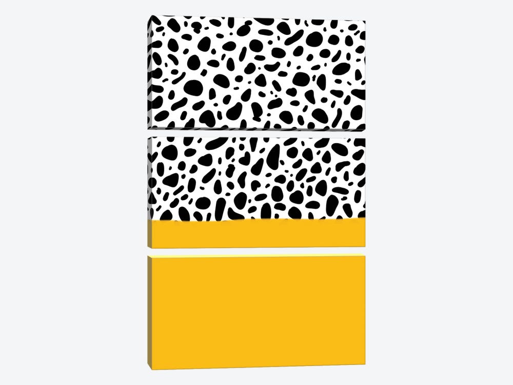 Dalmatian - Yellow by Galaxy Eyes 3-piece Canvas Print