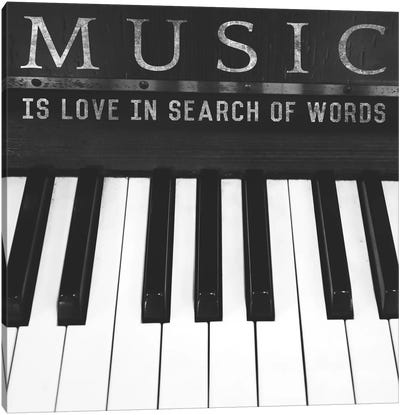 Love In Search Of Words Canvas Art Print - Piano Art