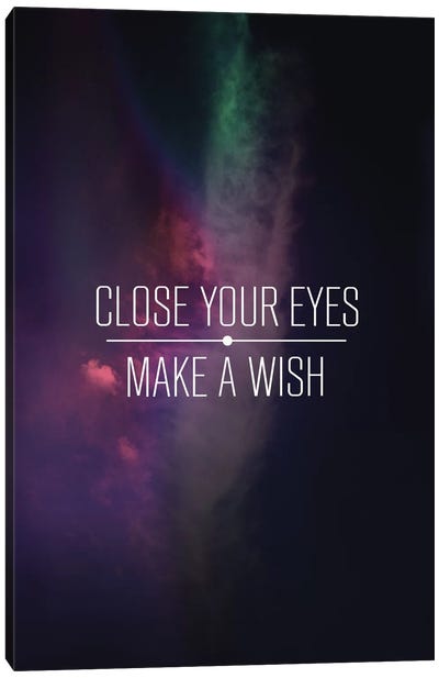 Make A Wish Canvas Art Print - Galaxy Eyes