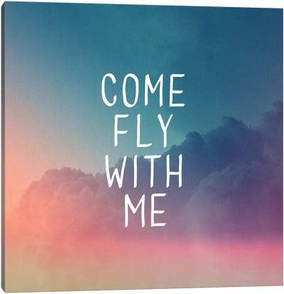 Come Fly Canvas Art Print - Cloudy Sunset Art