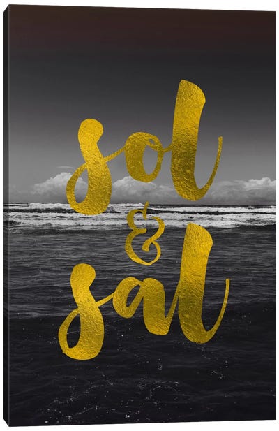 Sol & Sal Canvas Art Print - Gray & Yellow Art