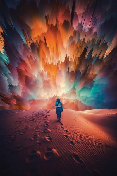 Touareg And Desert Explosion by GEN Z framed wall art