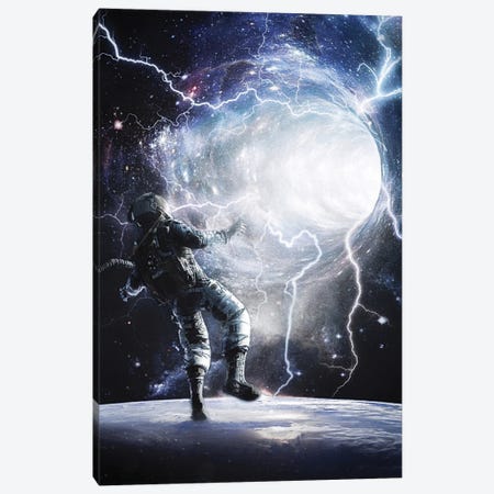 Hole Of Lightning And Astronaut Canvas Print #GEZ109} by GEN Z Art Print