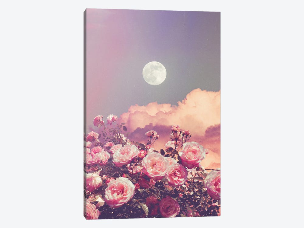 Aesthetic Rose Clouds And Full Moon by GEN Z 1-piece Canvas Art Print