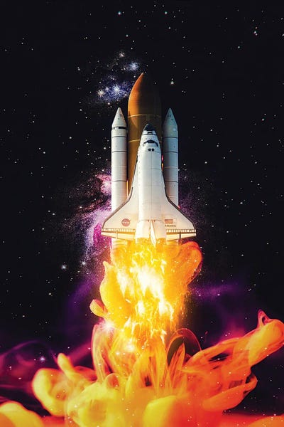 GEN Z: Yellow Ink Shuttle Launch Space Direction by GEN Z
