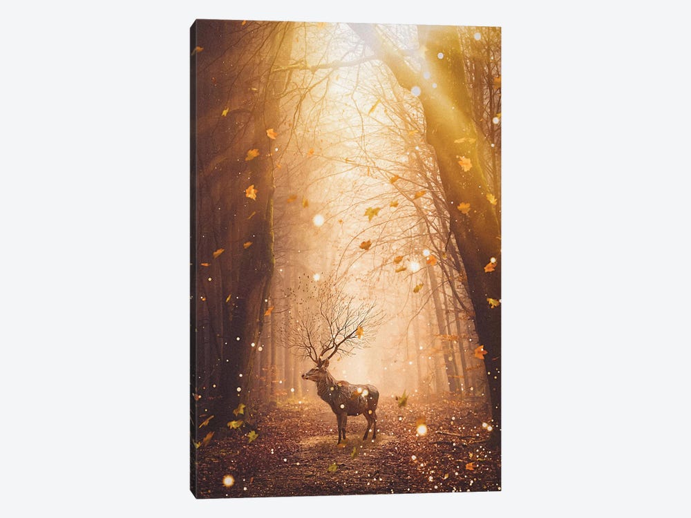 Morning Magic Deer In The Forest by GEN Z 1-piece Art Print