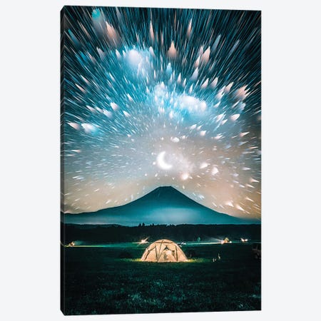 Mount Fuji Night Campground Canvas Print #GEZ130} by GEN Z Canvas Wall Art