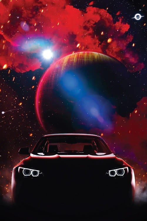 Red Sportive Car In Space