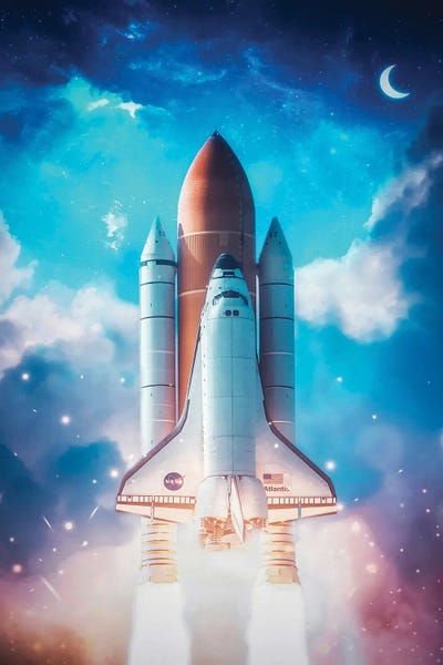 Composite Photography: Rocket Launch Crescent Moon by GEN Z