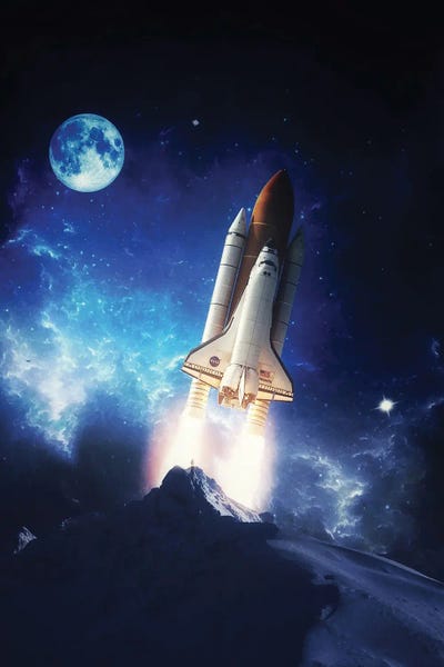 GEN Z: Secret Mountain Rocket Launch In Front Off Full Moon by GEN Z