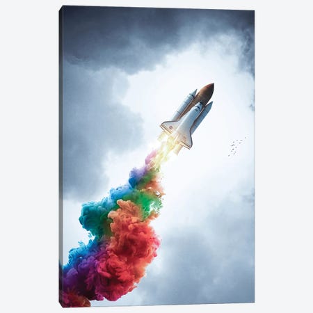 Spacecraft Color Bomb In The Sky Canvas Print #GEZ154} by GEN Z Canvas Print