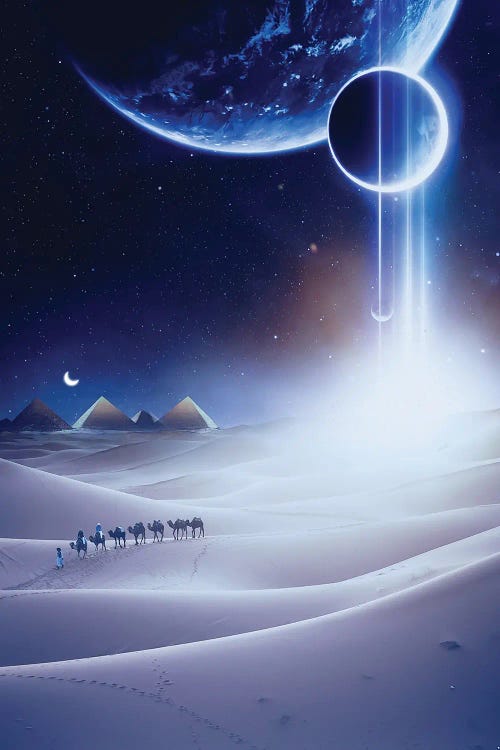 Space Desert Feelings And Pyramids