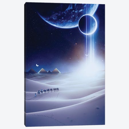Space Desert Feelings And Pyramids Canvas Print #GEZ155} by GEN Z Canvas Print