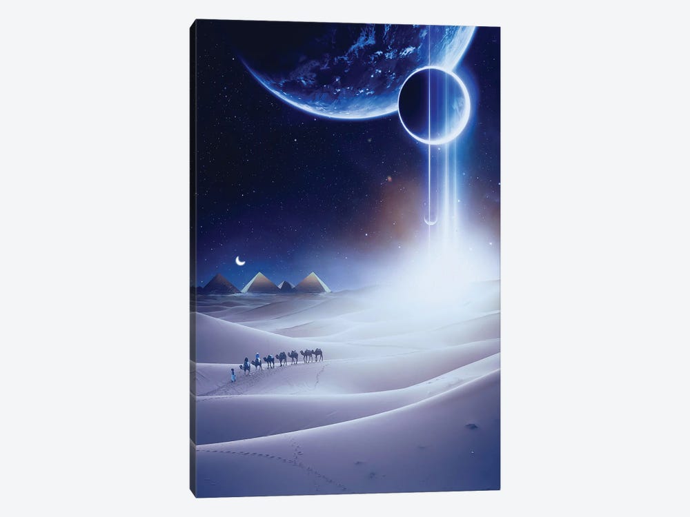 Space Desert Feelings And Pyramids by GEN Z 1-piece Canvas Artwork