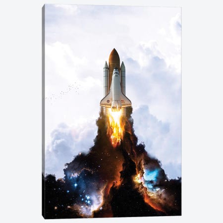 Space Launch Rocket In The White Clouds Canvas Print #GEZ157} by GEN Z Art Print