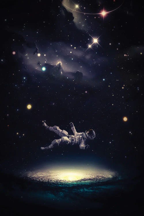 Astronaut Falling In Galaxy