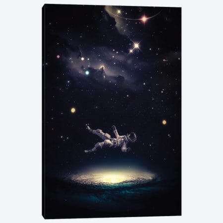 Astronaut Falling In Galaxy Canvas Print #GEZ15} by GEN Z Canvas Art Print