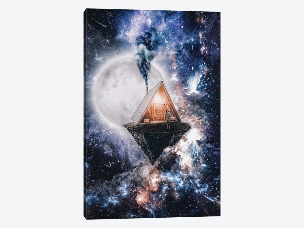 Space Selfie At Homme In Front Of Full Moon by GEN Z 1-piece Canvas Art Print