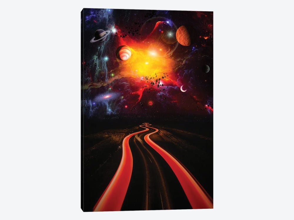 Speed Light Car To Planets Space by GEN Z 1-piece Art Print