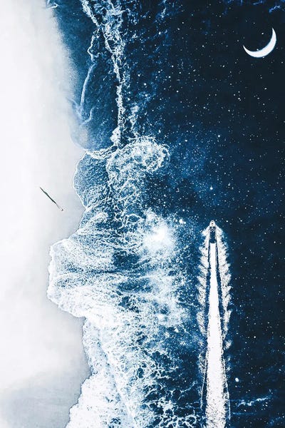 Aerial Photography: Aerial View Of Starry Ocean Starry Night by GEN Z