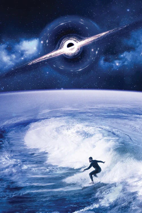 Surfer On Planet Earth Wave And Black Hole