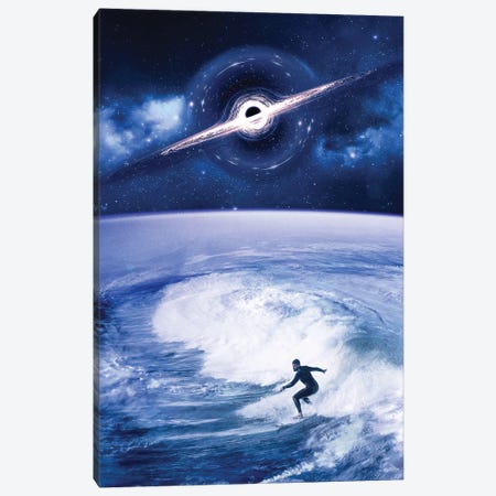Surfer On Planet Earth Wave And Black Hole Canvas Print #GEZ168} by GEN Z Canvas Art Print