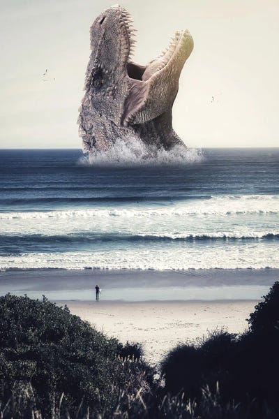 Prehistoric Animals: Surfing With Giant Dinosaur In The Ocean by GEN Z