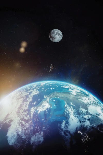 GEN Z: Astronaut Above The Earth Flying To The Moon by GEN Z