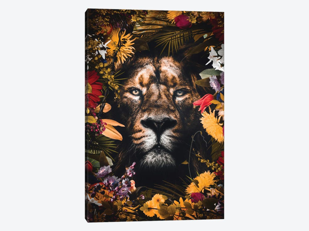 The Lion King In Flowers by GEN Z 1-piece Canvas Art