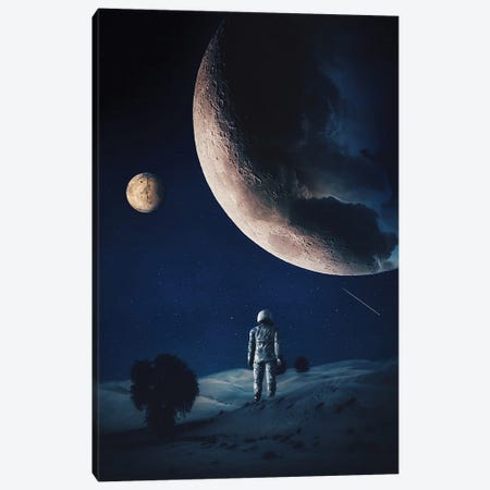 The Moon May Have Clouds And Astronaut Canvas Print #GEZ183} by GEN Z Art Print