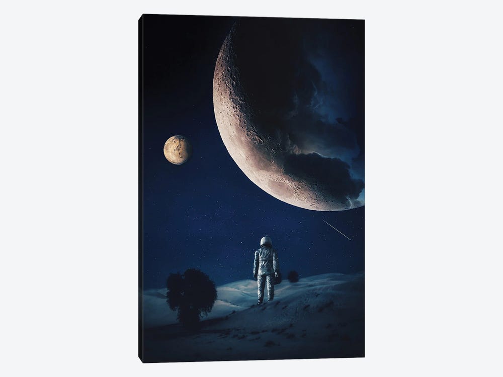 The Moon May Have Clouds And Astronaut by GEN Z 1-piece Canvas Print