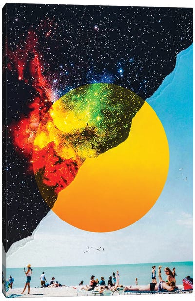 The Solar Star Paper Torn Canvas Art Print - Galaxy Art