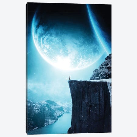 Top Of The Cliff In Blue Space Atmosphere Canvas Print #GEZ190} by GEN Z Canvas Artwork