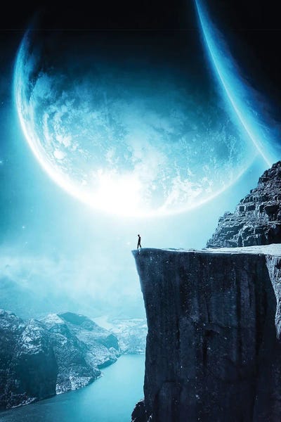 Cliffs: Top Of The Cliff In Blue Space Atmosphere by GEN Z