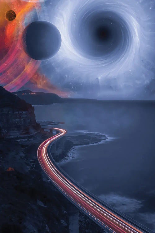 Traffic Road To Black Hole