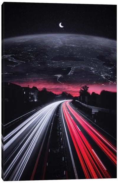 Traffic Road To Sky Earth Canvas Art Print - Earth Art