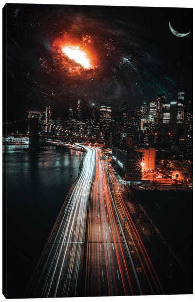 Traffic Road To The Red Galaxy Canvas Art Print - GEN Z