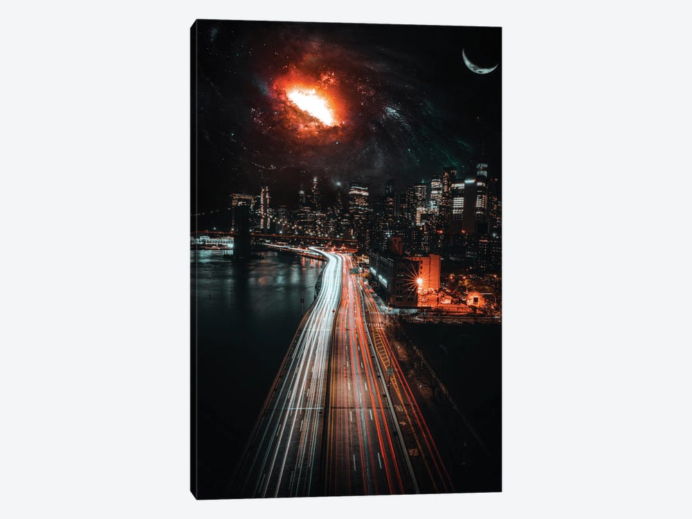 Traffic Road To The Red Galaxy by GEN Z 1-piece Canvas Wall Art