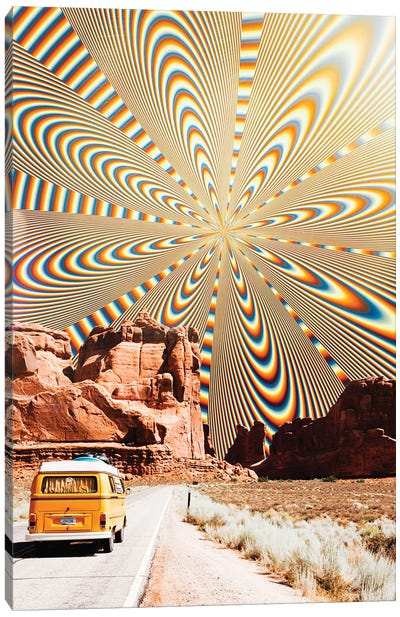 Yellow Van Direction Trippy World Canvas Art Print - Alternate Realities