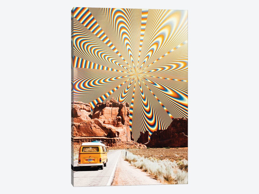 Yellow Van Direction Trippy World by GEN Z 1-piece Canvas Print