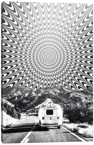 Van Go To Black And White Trippy World Canvas Art Print - Alternate Realities