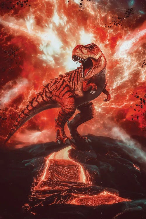 Volcanic Eruption Tyrannosaurus Rex