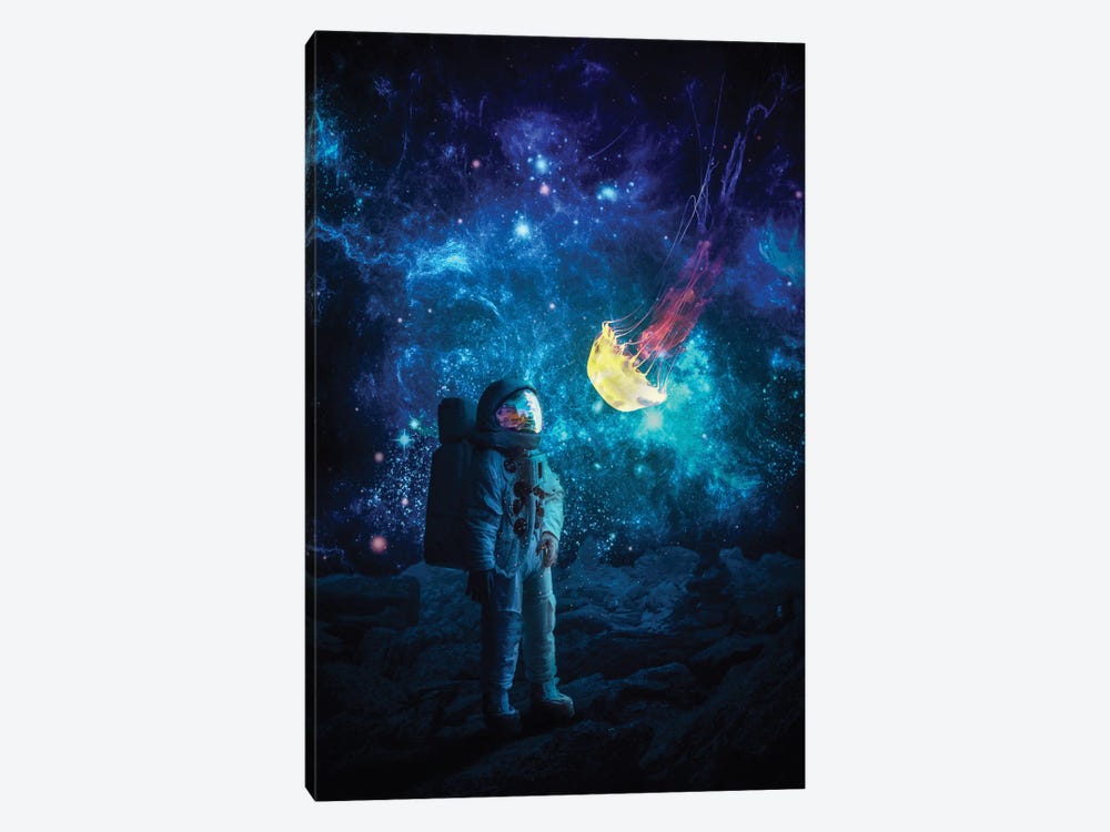 Astronaut In Universe With Jellyfish Space by GEN Z 1-piece Canvas Wall Art