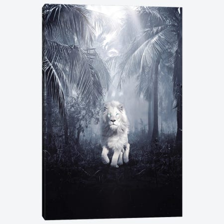 White Lion Night Safari Canvas Print #GEZ204} by GEN Z Canvas Art Print
